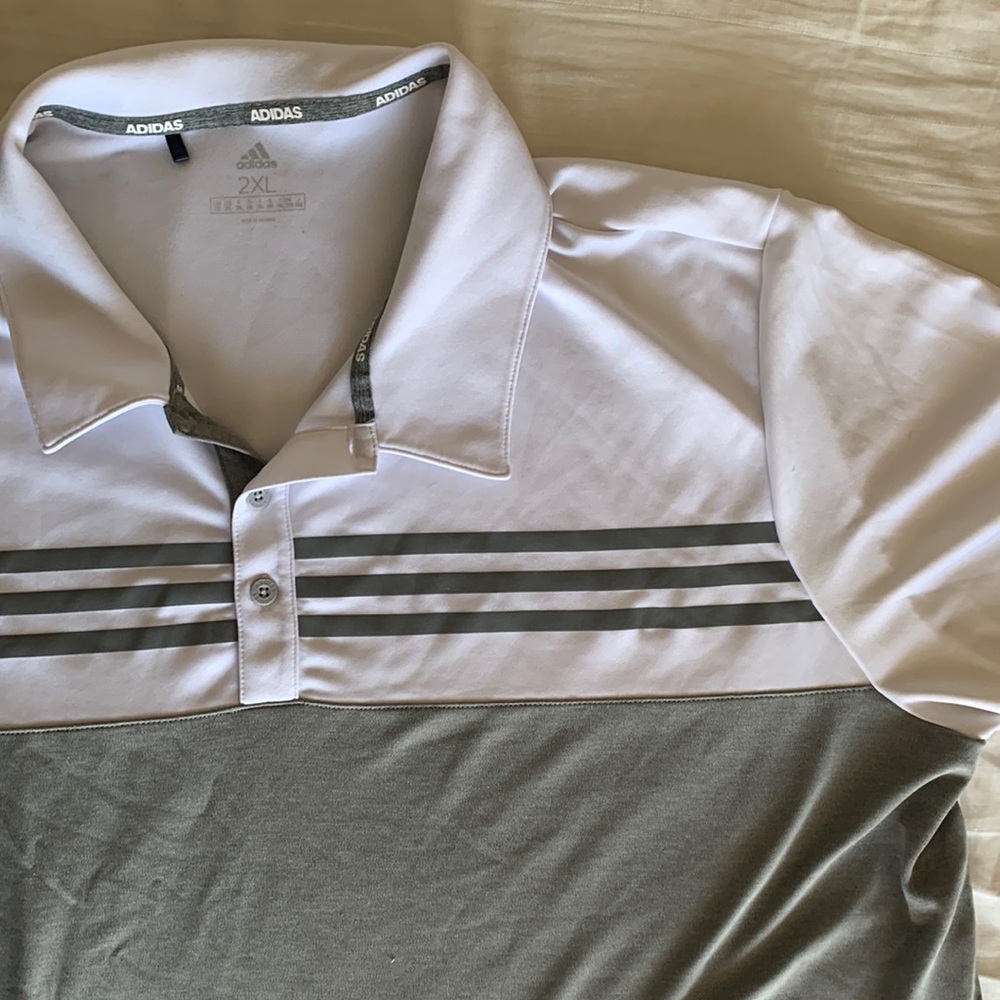 ☻ Adidas white polo shirt